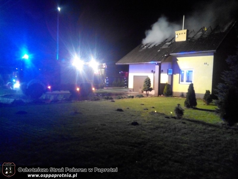 Pożar domu mieszkalnego - Kożuszki Parcela