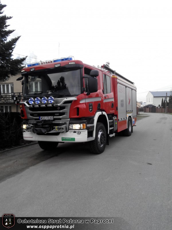 Pożar sadzy w kominie w miejscowosci Teresini