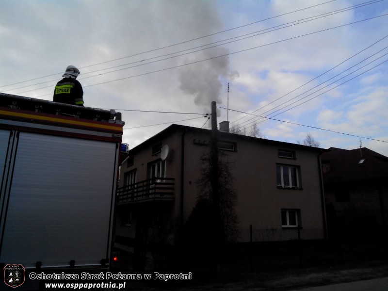 Pożar sadzy w kominie w miejscowosci Teresini