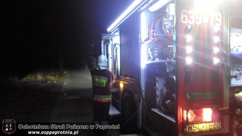 Pożar suchej trawy w miejscowosc Seroki