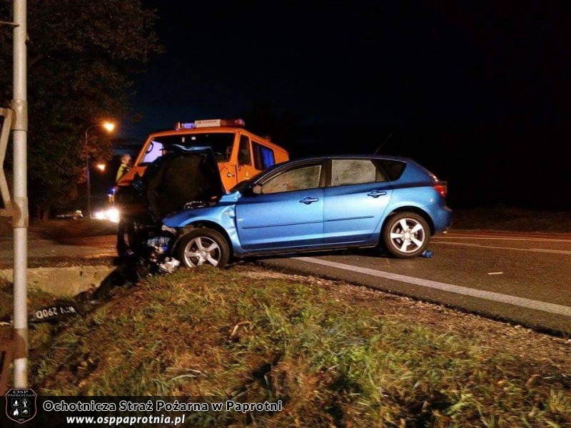 Wypadek na trasie krajowej 92 w miejscowości Topołowa