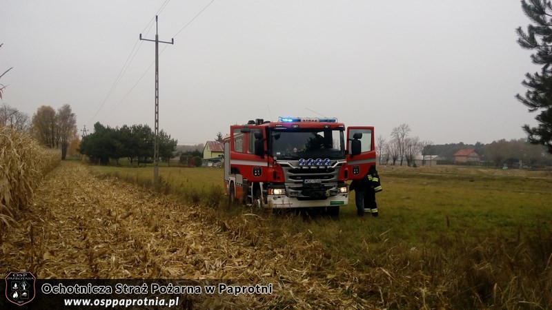 Pożar kombajnu w Gnatowicach Nowych
