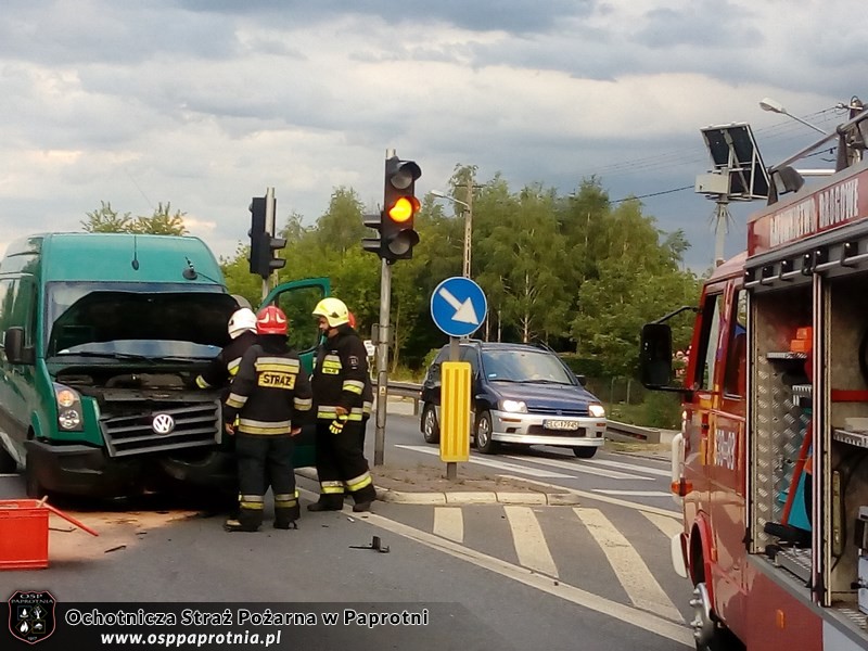 Wypadek w Paprotni z udziałem Motocyklisty