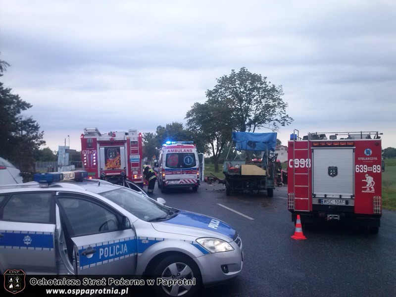 Wypadek na E92 w miejscowości Liśice