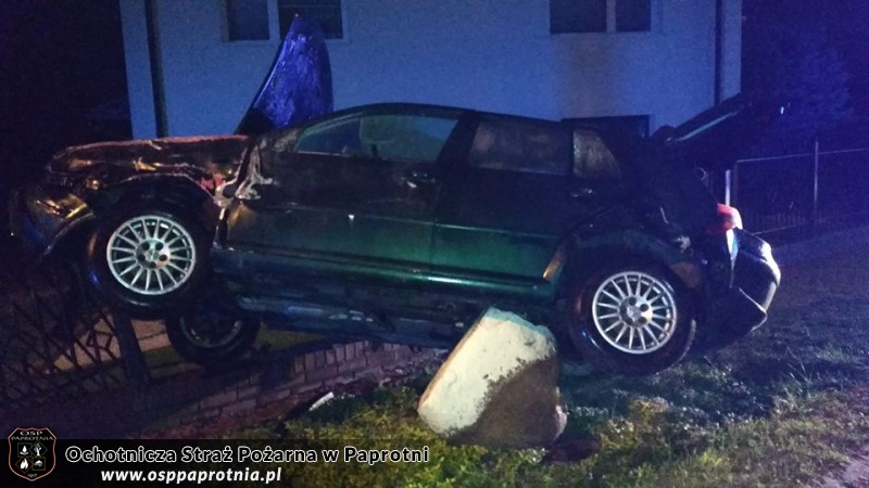 Kolizja i pożar samochodu