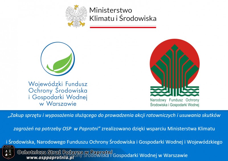 Zakup sprzętu i wyposażenia z WFOŚiGW